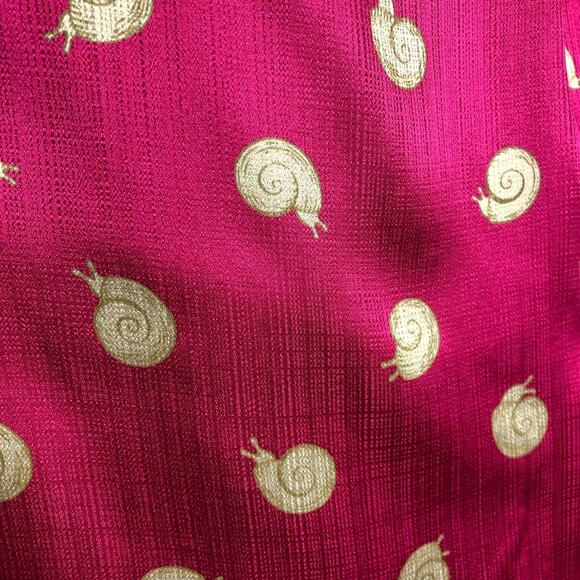 Anthropologie Postmark pink snail print split back silk top size 4 - Picture 5 of 13